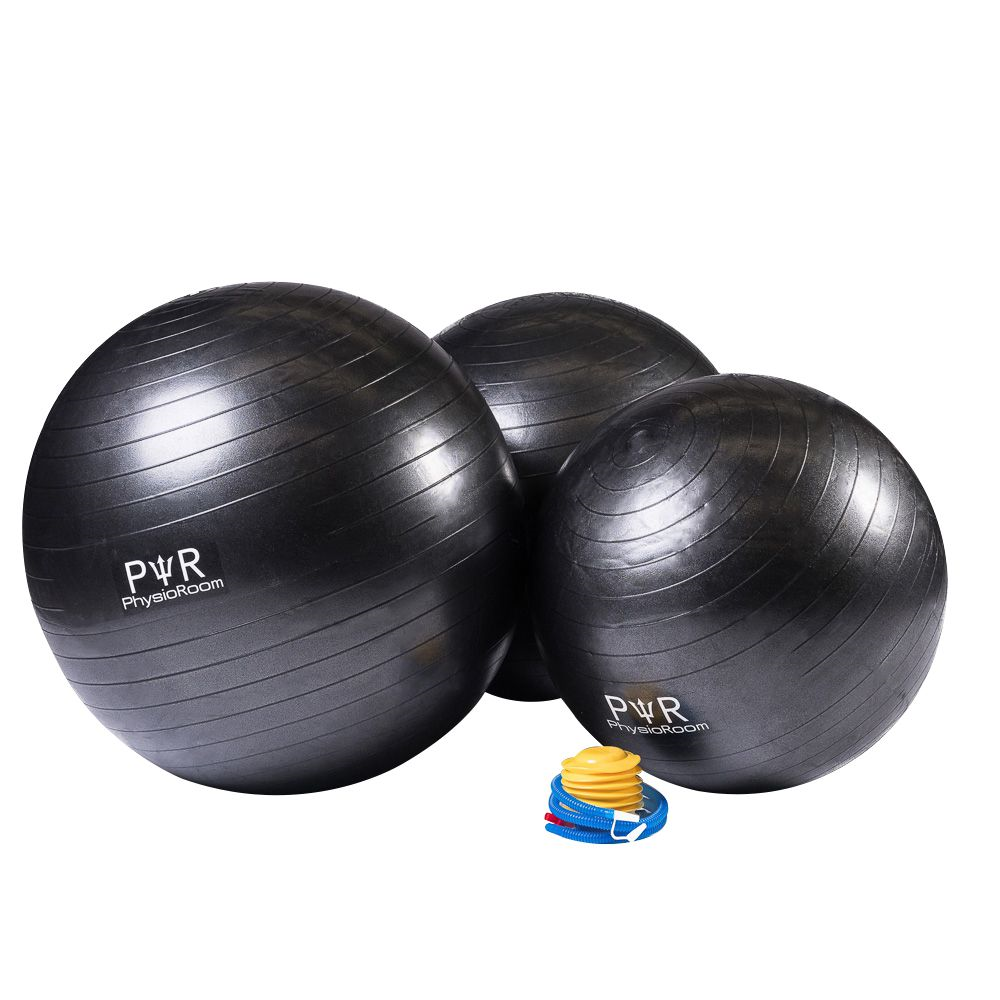 PhysioRoom Anti-Burst Fitness Swiss/Yoga Ball with Pump - Anti-Burst Gym Ball 55cm